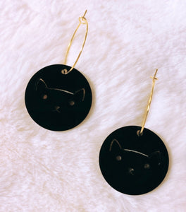 Kitty Cutout Hoops