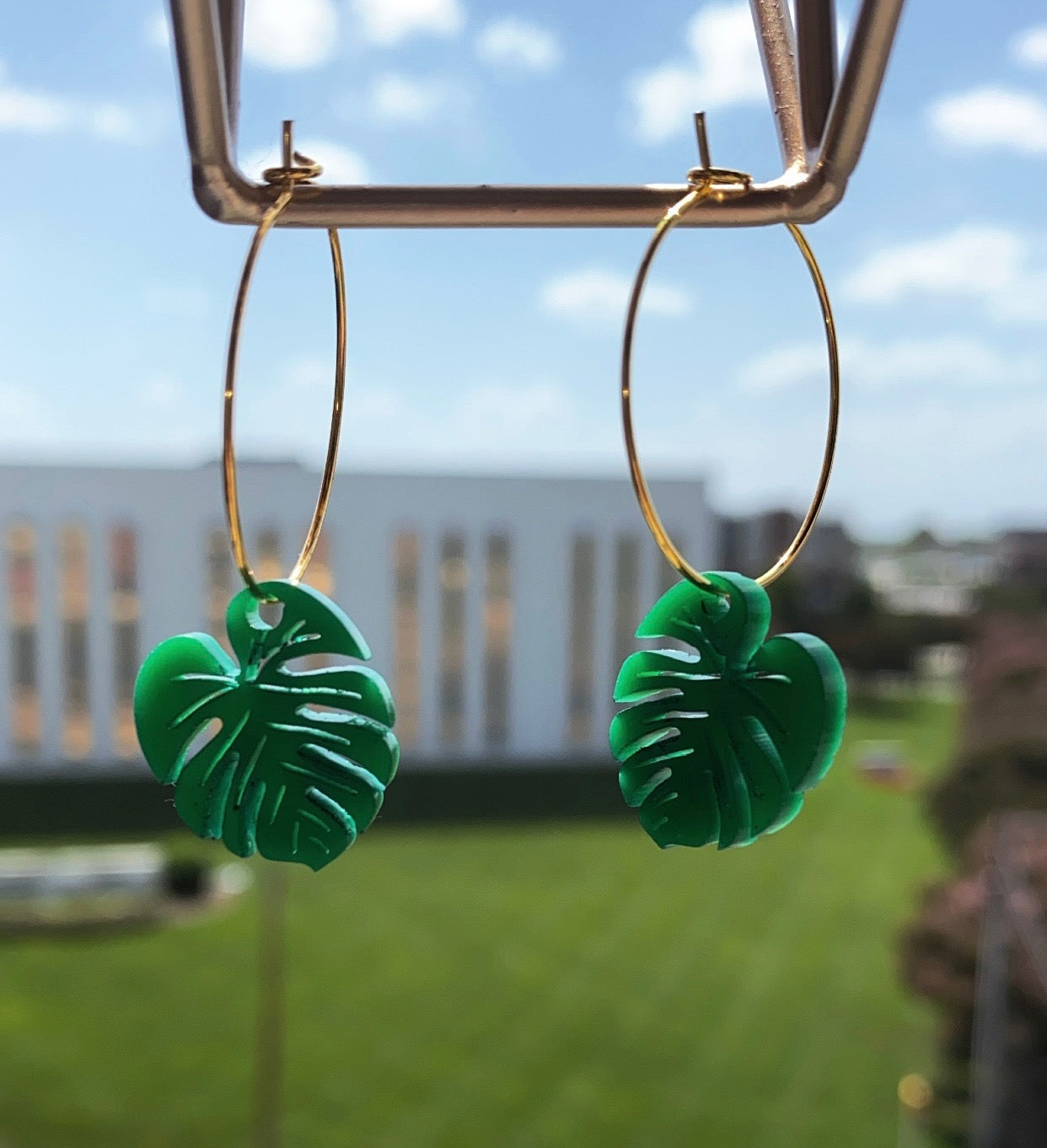 Monstera Leaf Earrings