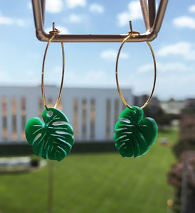 Monstera Leaf Earrings