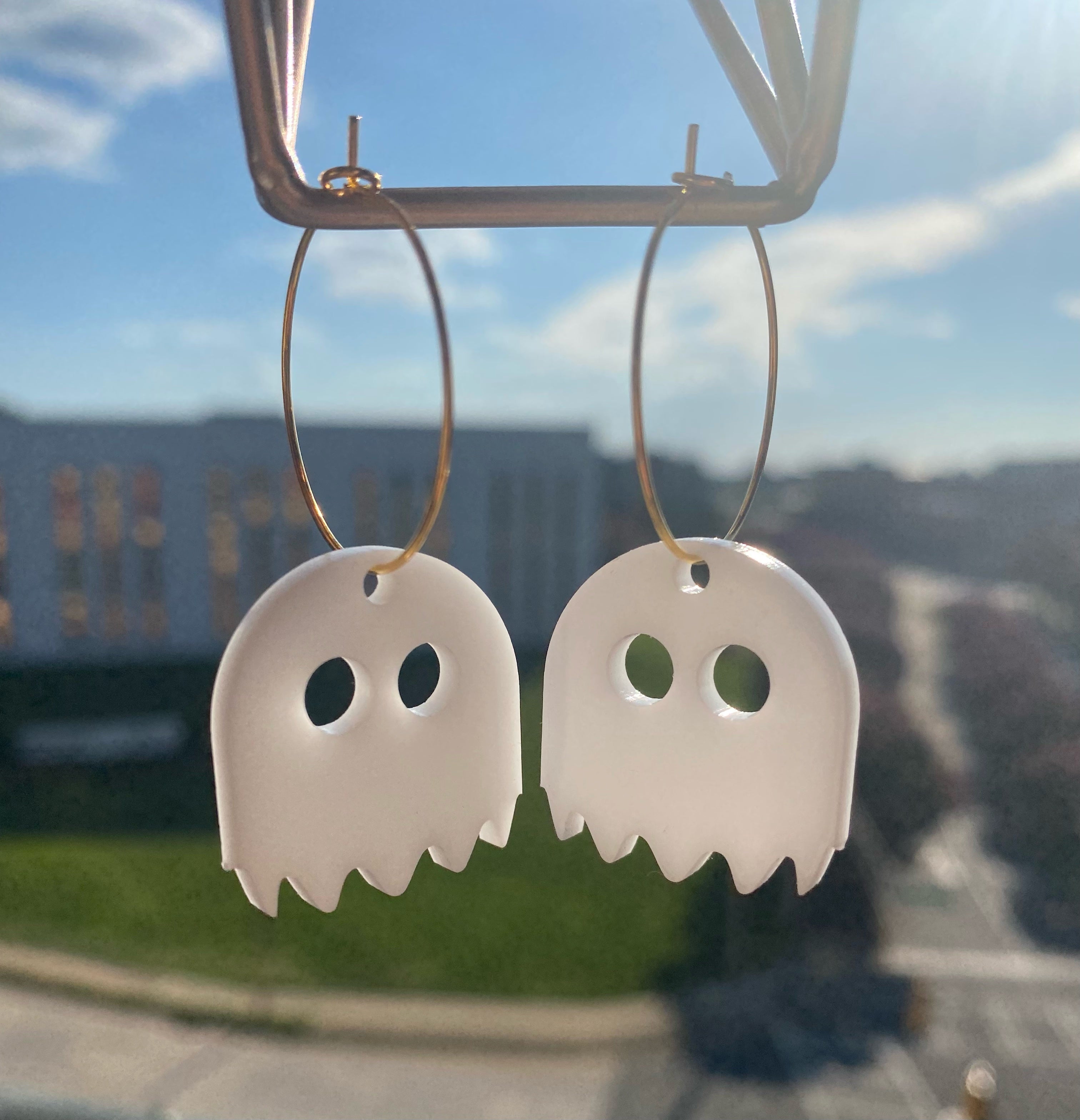 White Ghost Earrings